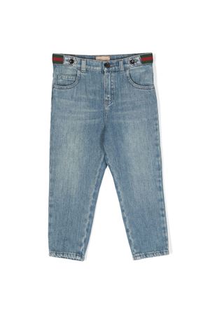 light-blue cotton jeans GUCCI KIDS | 770083XDCRW4447